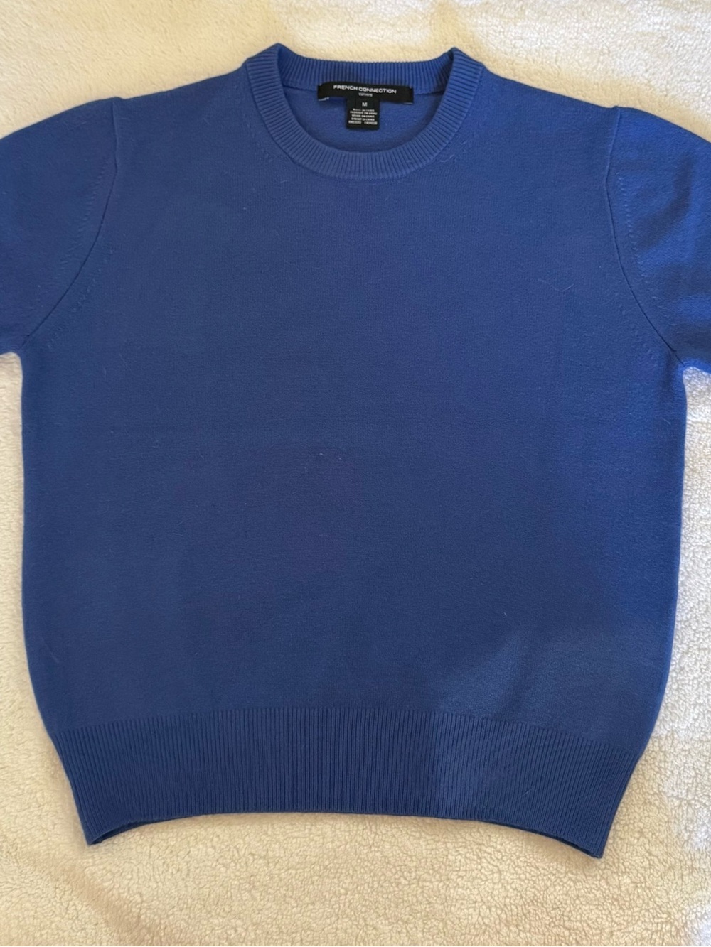 French Connection Menโs Royal Blue Crewneck Sweater